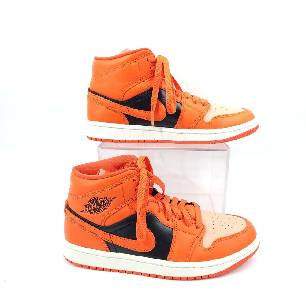 Nike Air Jordan 1 Mid SE Shoes Womens Size 7.5 Rush Orange